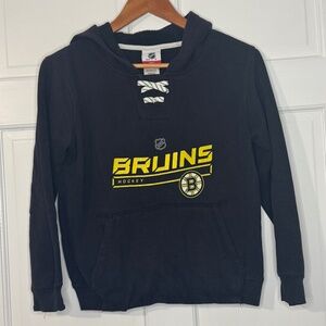 NHL Boston Bruins Black Logo Hoodie - Youth Size M 10/12